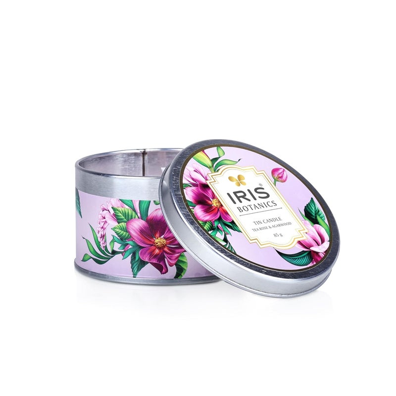 IRIS IRIS Botanics Tin Candle Fragrance Tea Rose Agarwood 85G Tea Rose Agarwood 470 x 79 cm - Image 3