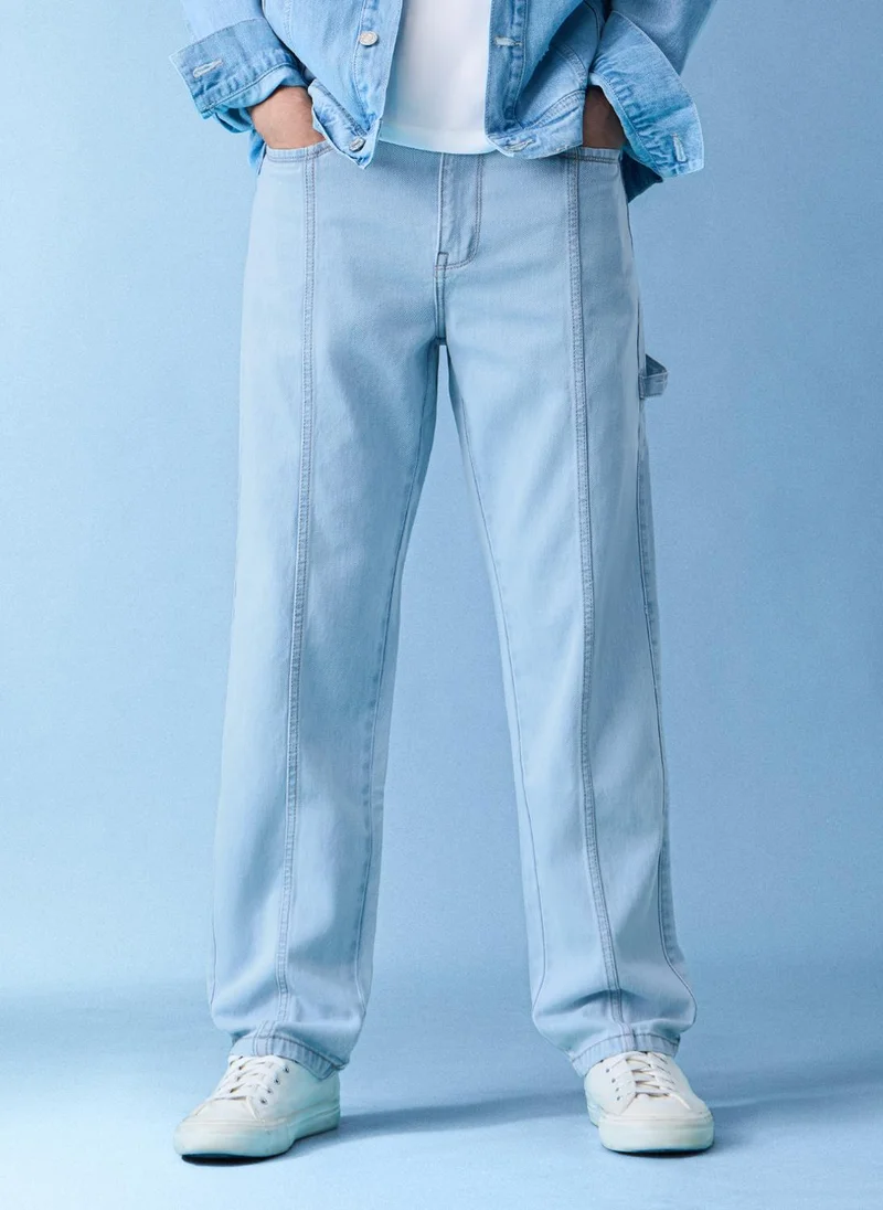 The Souled Store The Souled Store Men Light Blue Denim Straight Fit Jeans