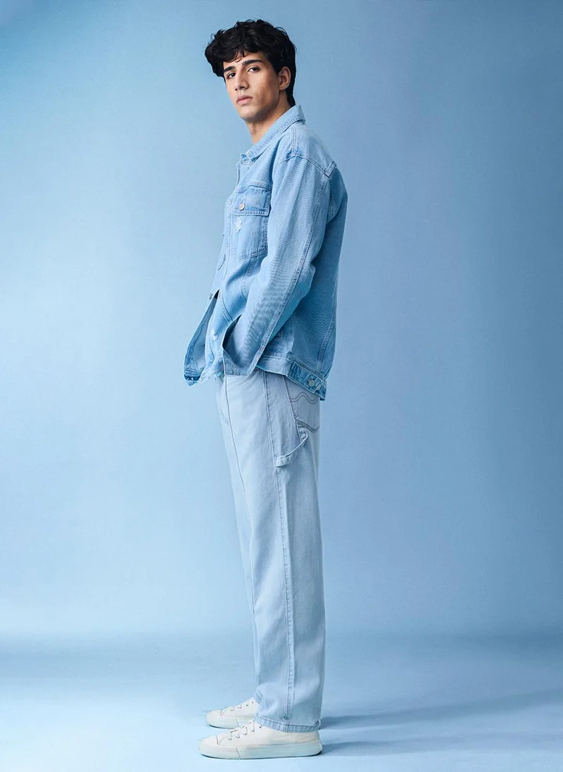 The Souled Store The Souled Store Men Light Blue Denim Straight Fit Jeans
