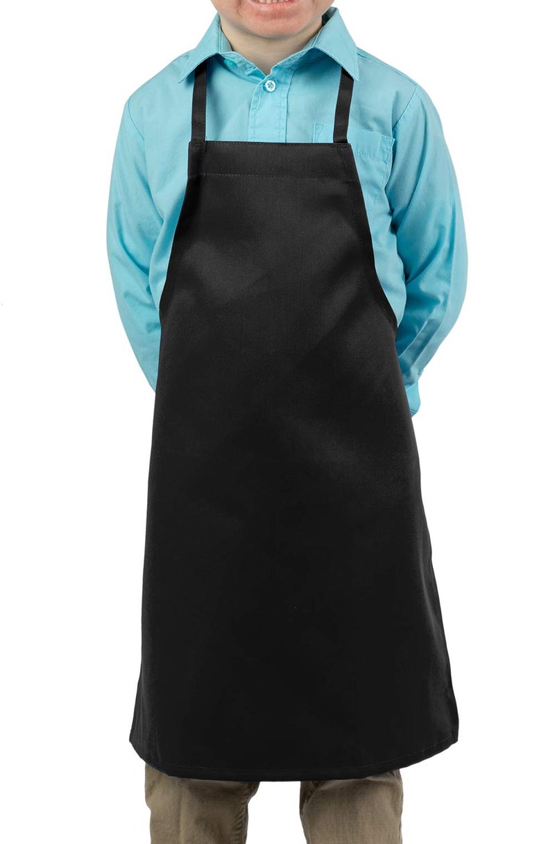 KNG Kids Cooking Apron for Girls and Boys Small, Black - Image 1