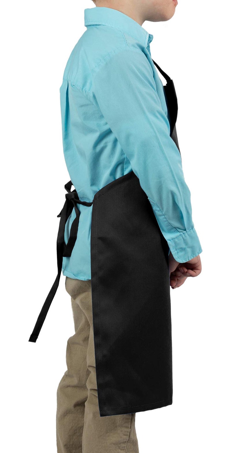 KNG Kids Cooking Apron for Girls and Boys Small, Black - Image 3
