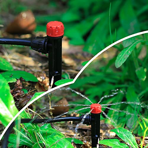 FULAIERGD Drip Irrigation Emitters Adjustable 360 Degree Drip Emitters on 5" with Stake for 1/4" Drip Irrigation Tubing,Irrigation Drippers Ideal for (4-7mm) Garden House Watering System. (25pcs-Red Drip) - Image 5