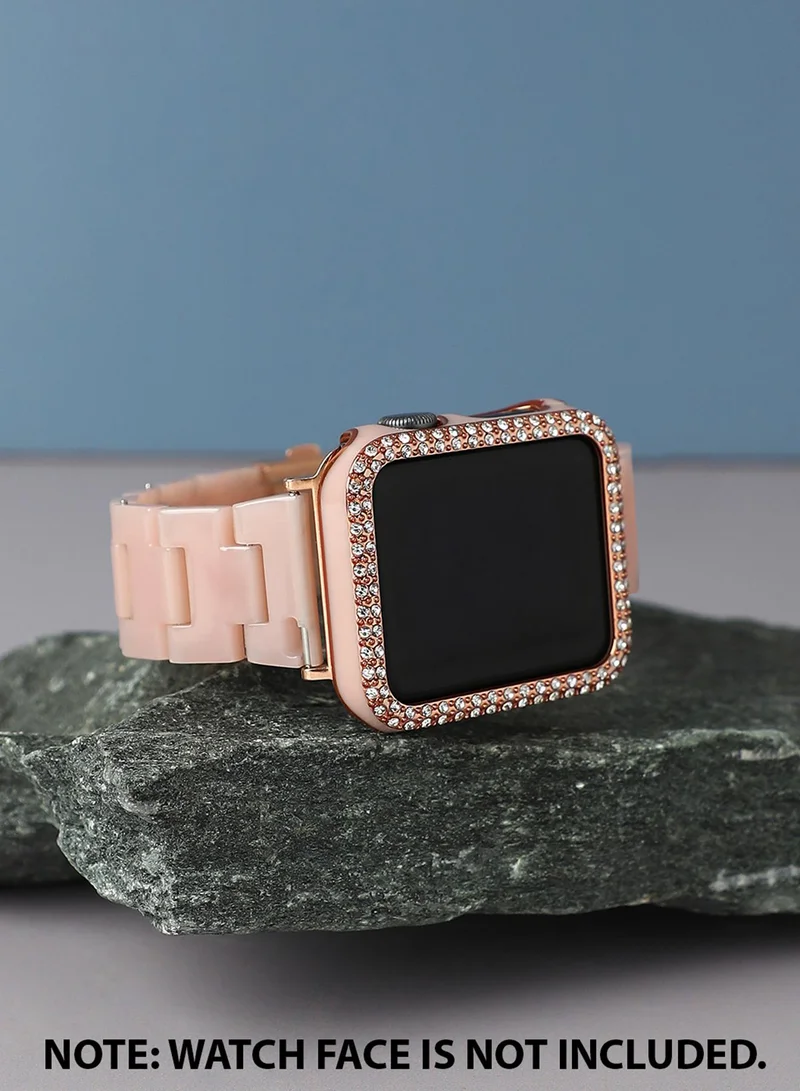 Haute Sauce Solid Casual Chain Strap Acrylic Apple Watch Strap with Case For Women | 42mm/44mm/45mm