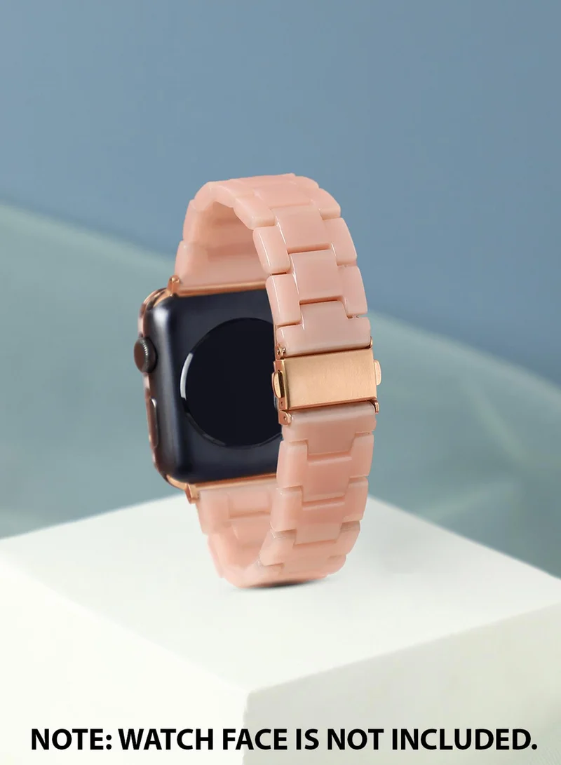 Haute Sauce Solid Casual Chain Strap Acrylic Apple Watch Strap with Case For Women | 42mm/44mm/45mm