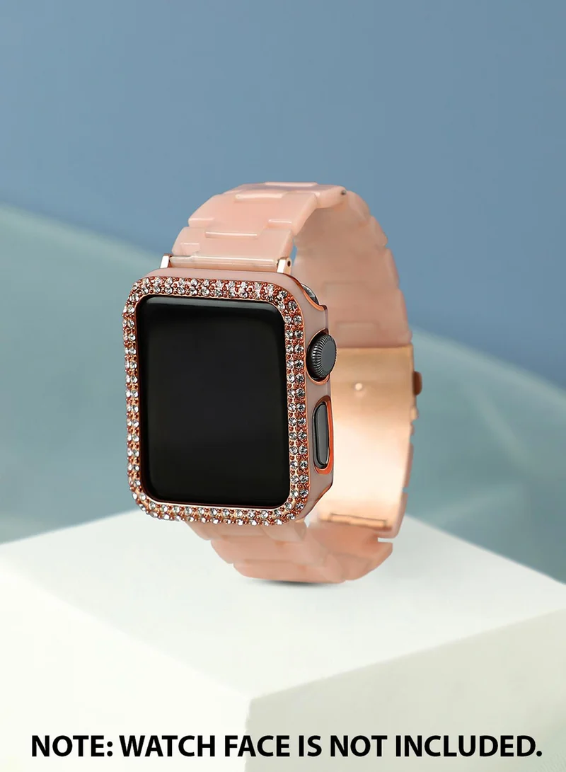 Haute Sauce Solid Casual Chain Strap Acrylic Apple Watch Strap with Case For Women | 42mm/44mm/45mm