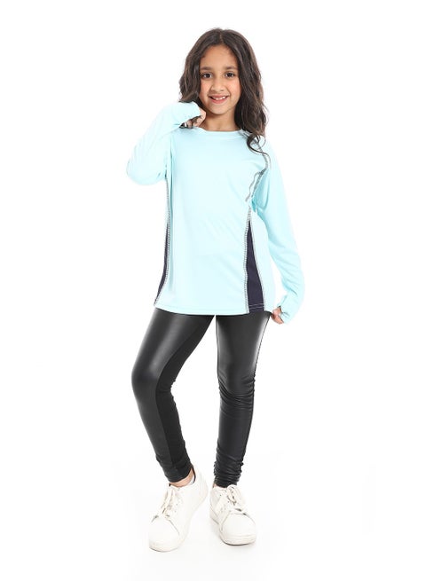 تيشرت بناتي رياضي مزود بأكمام ومقبض يد