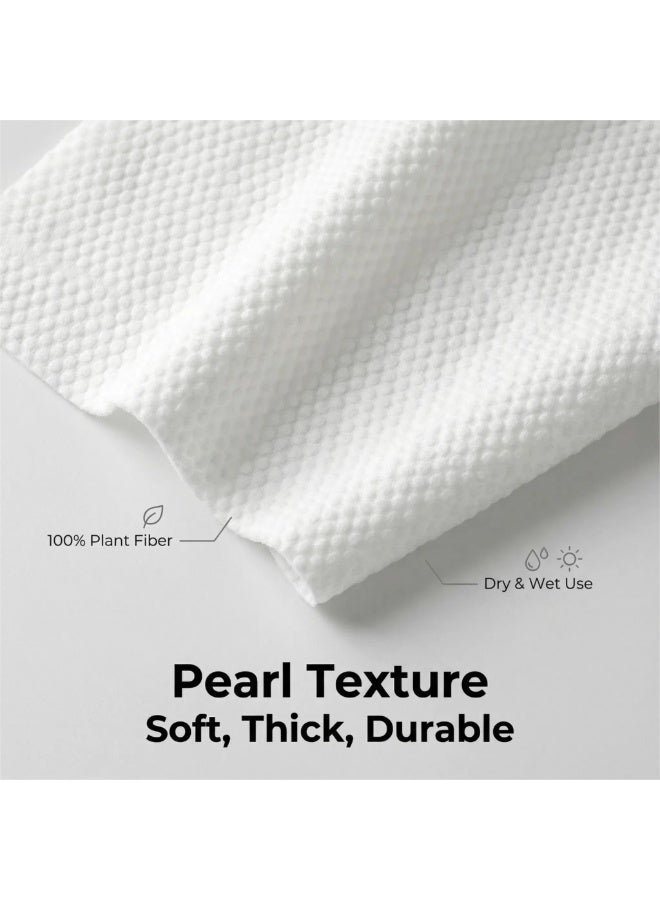 منشفة وجه قابلة للاستخدام مرة واحدة، مناديل ناعمة وجافة، خالية من الوبر، للاستخدام الجاف والرطب للبشرة الحساسة، 120 قطعة من مناديل القطن للوجه، لإزالة المكياج وتنظيف الأسطح (2 عبوة) - Image 3