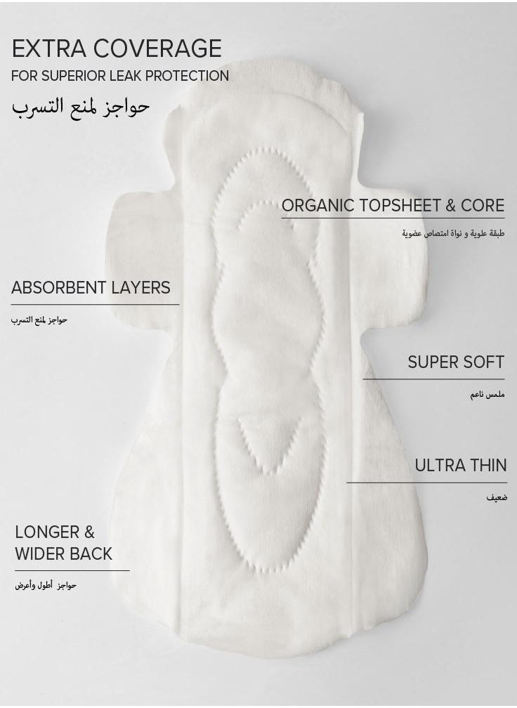 Adaye - Organic Pads for Women | 100% Organic Cotton Pads with Wings | Ultra-Thin, Hypoallergenic, Toxin-Free, Unscented Sanitary Pads | Sustainable & Plastic-Free (Pack of 12) - Image 1