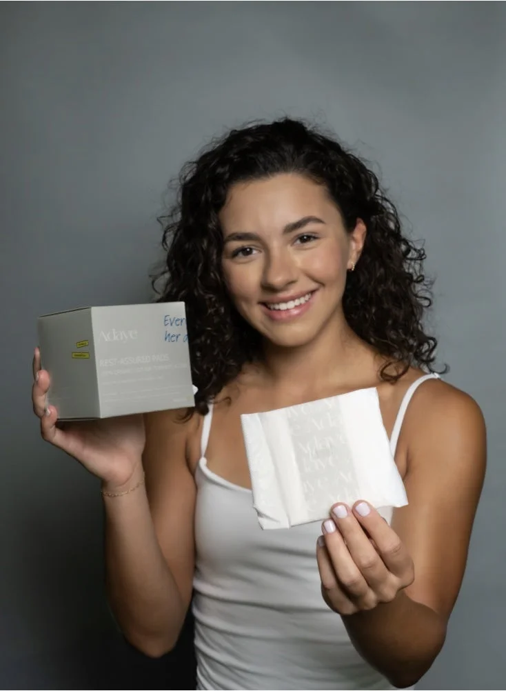 Adaye Organic Pads for Women | 100% Organic Cotton Pads with Wings | Ultra-Thin, Hypoallergenic, Toxin-Free, Unscented Sanitary Pads | Sustainable & Plastic-Free (Pack of 12)