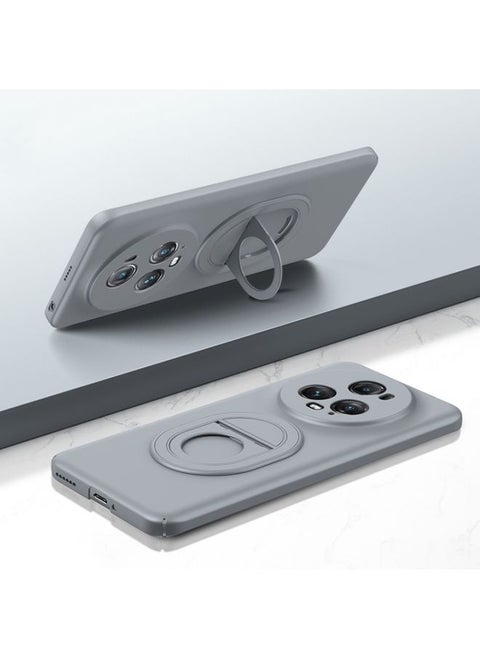 Case Cover For Honor Magic5 Pro Magsafe Hidden Fold Holder Full Coverage Shockproof Phone Case Grey