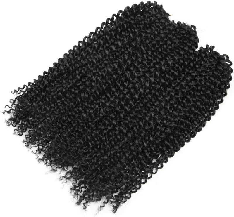 Sharopul 3pcs/pack Curl Ombre Color 12Inch Afro Twist Hair Crochet Braids Soft Synthetic Crochet Hair Extention(12inch black) - Image 2