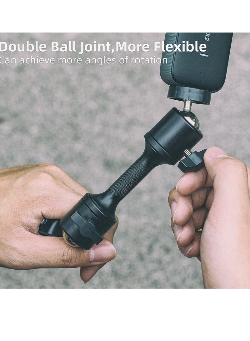 KASTWAVE 360° Motorcycle Bike Camera Holder Handlebar Mount Bracket 1/4 Metal Stand Compatible with GoPro Hero 11/10/ 9/8/7/6/5 Black,DJI Osmo Action 3/2,Insta360 One X2,Campark/AKASO and More - Image 4