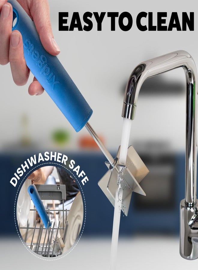 Xidgets Stainless Steel Meat Masher and Tenderizer with Soft Grip Handle - Heavy Duty Handle & Mashing Head for Ground Beef, Meat, and More - Dishwasher Safe (Lagoon Blue) - Image 2