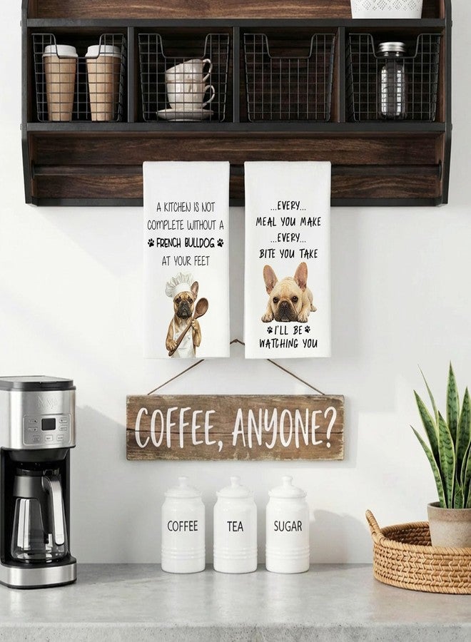 Subvise French Bulldog Kitchen Towel for Dog Lovers,Set of 2 Dish Hand Towels for Home Decorative - Image 3