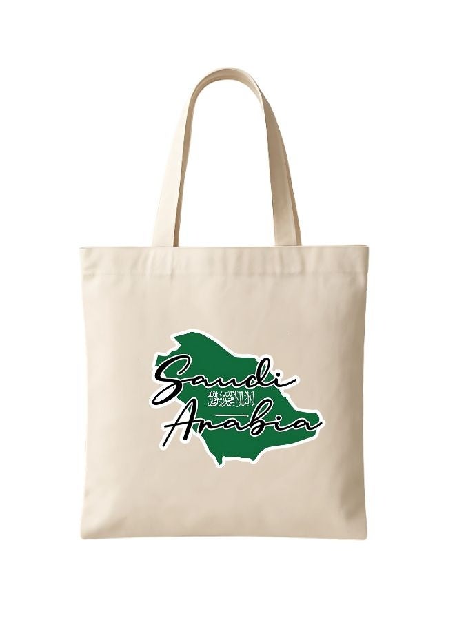 PRINTSHOP4ME Saudi International Day Cotton Tote Bag–Eco-Friendly Souvenir&Travel Accessory–Reusable&Stylish Gift For All Ages - Image 1