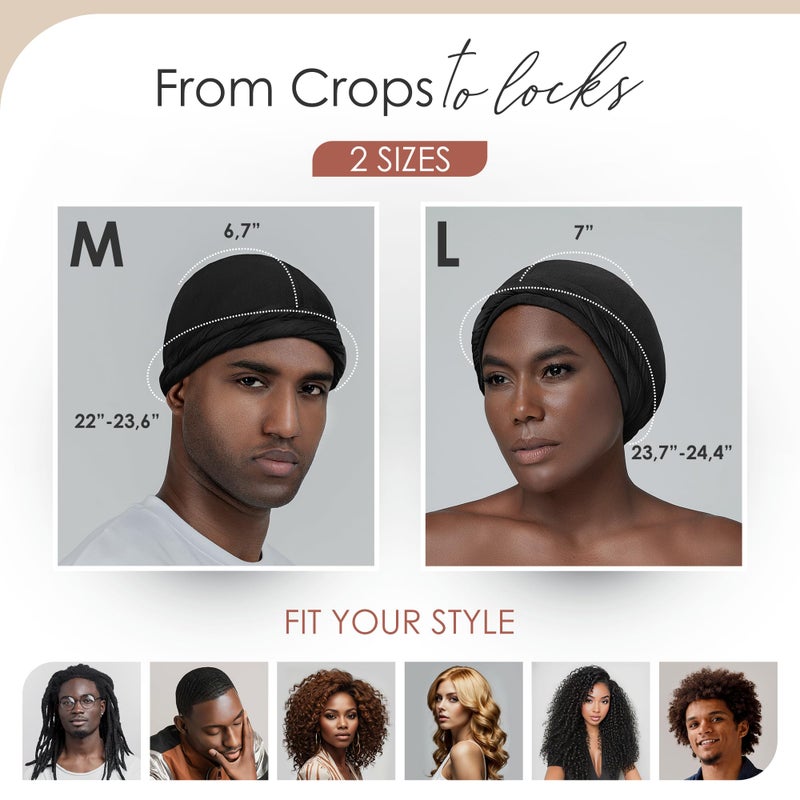 CAPLORD Turban for Men Silk Satin Lined Head Wrap Pre-Tied Skull Cap for Men and Women Sleeping Bonnet Hair Cover Chemo Hair Loss Hat Head Cover - Image 4