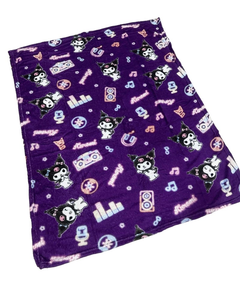 Northwest Kuromi & Friends Soft Silky Fleece Throw 40"x50" Kids Blanket “Neon Kuromi” - Image 2