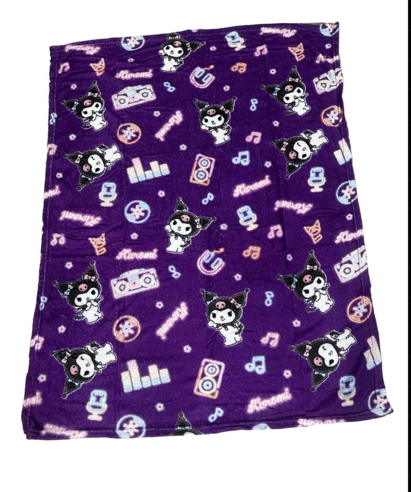 Northwest Kuromi & Friends Soft Silky Fleece Throw 40"x50" Kids Blanket “Neon Kuromi” - Image 3