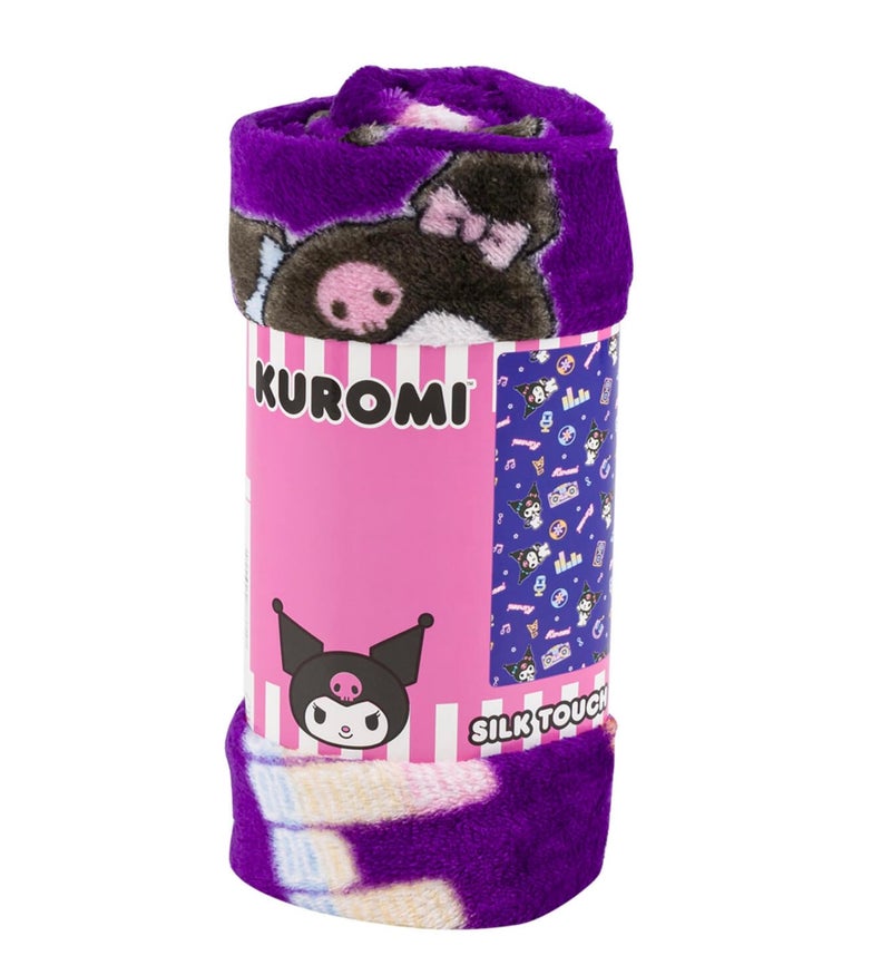 Northwest Kuromi & Friends Soft Silky Fleece Throw 40"x50" Kids Blanket “Neon Kuromi” - Image 5