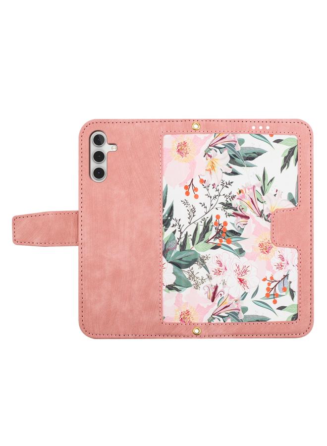 S-TOP Case For Samsung Galaxy A25 5G Floral Pattern Leather Phone Case with Lanyard - Image 3
