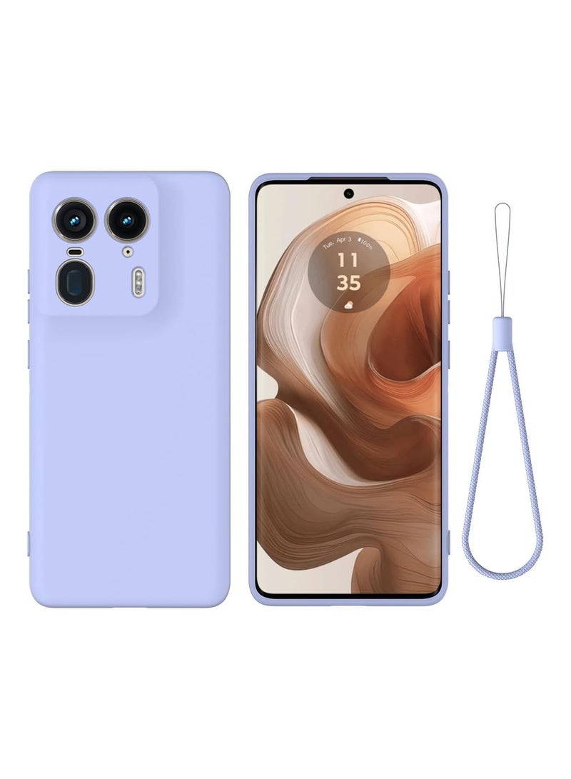 عام غطاء متوافق مع جهاز Motorola Edge 50 Ultra، يتكون من سيليكون سائل ومادة TPU بطبقة من أقمشة ميكروفيبر، غطاء حماية مضاد للصدمات. - Image 1