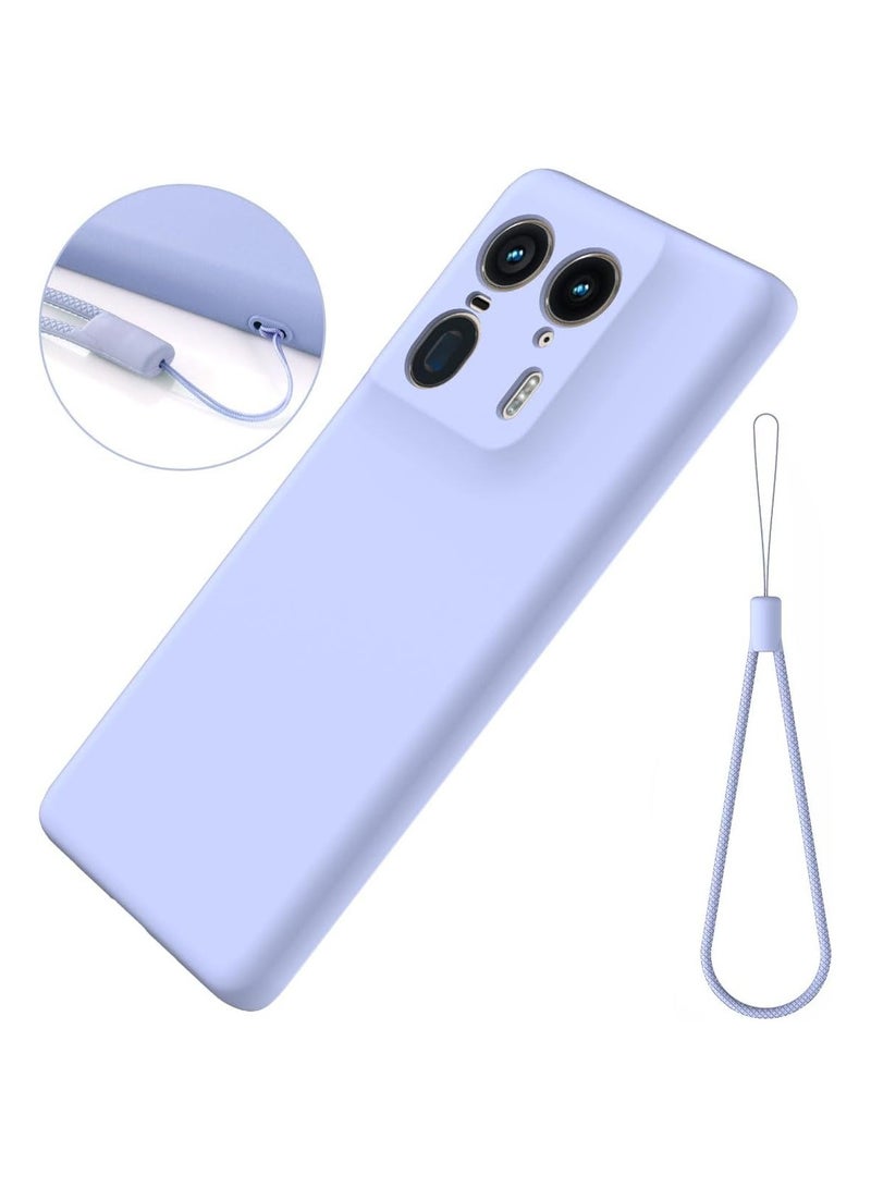 عام غطاء متوافق مع جهاز Motorola Edge 50 Ultra، يتكون من سيليكون سائل ومادة TPU بطبقة من أقمشة ميكروفيبر، غطاء حماية مضاد للصدمات. - Image 2