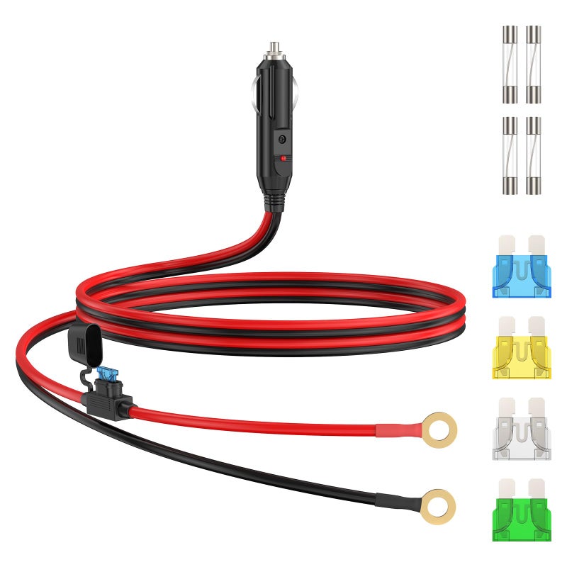 BBHEJJ 12AWG Heavy Duty Cigarette Lighter Plug 66FT Cigarette Lighter Male Plug Adapter Charger Cable with LED Light and Fuse Box Male Plug Cigarette Lighter Adapter for Car Inverter Air Pump - Image 3