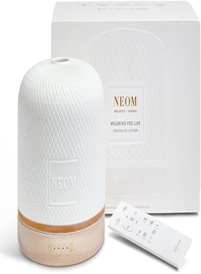 NEOM NEOM – Wellbeing Pod Luxe | Premium Ultrasonic Essential Oil Diffuser | Ceramic Cover, Remote Control, LED Light & Timer | Aromatherapy Diffuser | Home Fragrance…  - Image 1