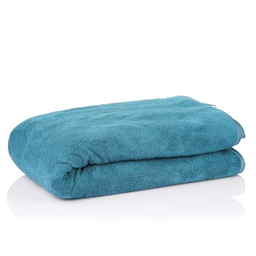 Glivary Microfiber Towels for Bath-Soft Towel with Hook Quick Dry Super Absorbent-Bath Towel for Men and Women(70 x 140 cm) (Greenish Blue/Dark Blue) - Image 4