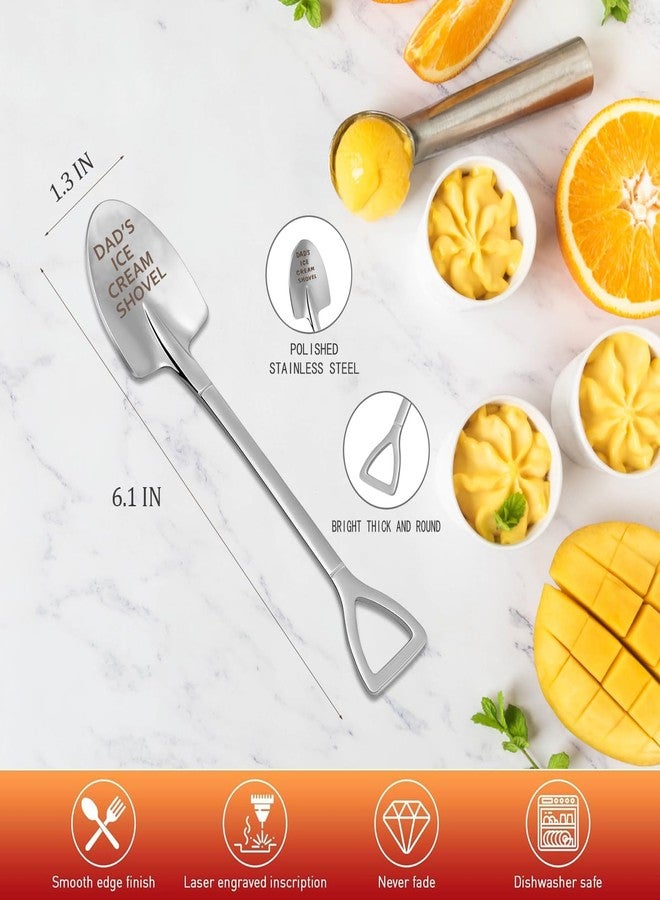 XINNK Fathers Day Dad Gifts from Daughter Son Wife,Fathers Day Birthday Christmas Gifts for Dad,Funny Dad Gifts Ice Cream Spoon,Funny Engraved Stainless Steel Spoon Shovel. - Image 2