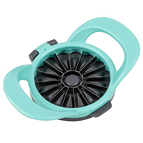 Progressive PrepWorks by Progressive Dishwasher Safe 16-Slice Thin Apple Slicer and Corer with Attached Safety Cover (Turquoise) - Image 1