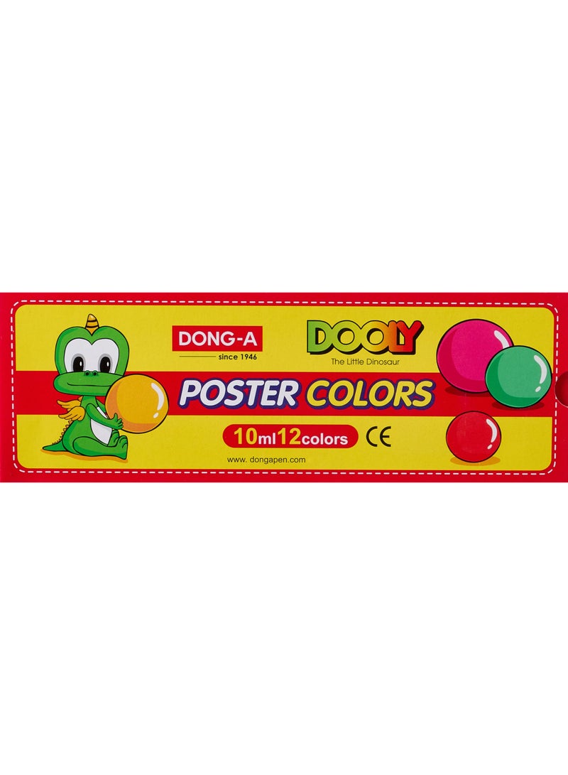 Dong-A Dooly Poster Colors, 10 Ml - Set Of 12 - Image 1
