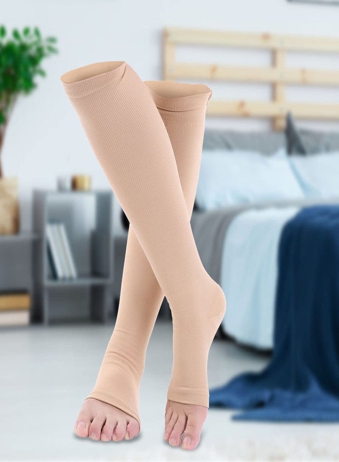 GOTOTOP Compression Socks with Zipper for Women Men, 15-20mmHg Open Toe Support for Circulation, Swelling Relief for Travel Nurses Running - Image 3