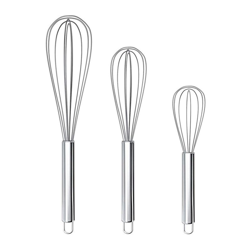 SHUO Stainless Steel Whisk Kitchen Whisk Set for Cooking Blending Whisking Beating Stirring81012