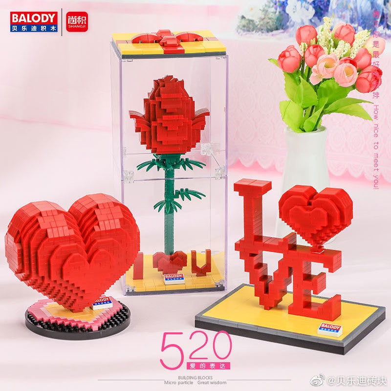 Beiledi Diamond Microparticles 520 Series Love Rose Diy Educational Toy Building Blocks 18148-18150 - Image 2