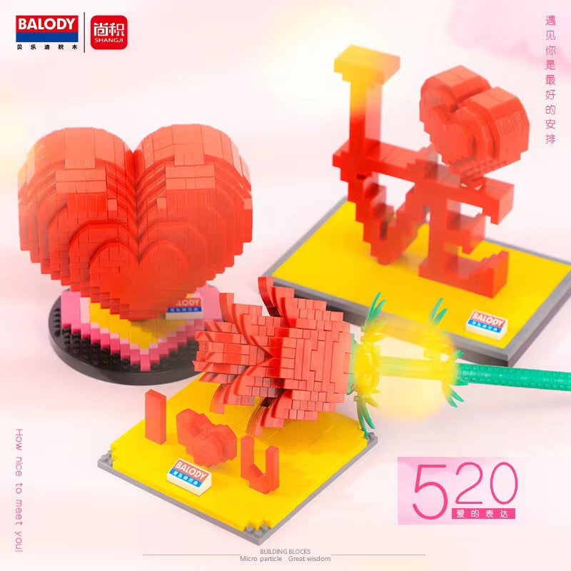 Beiledi Diamond Microparticles 520 Series Love Rose Diy Educational Toy Building Blocks 18148-18150 - Image 3