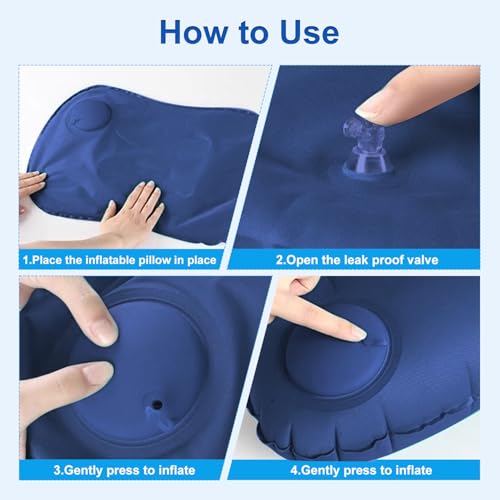 TecoKart® Inflatable Pillow for Travel – Soft & Ergonomic Air Pillow with Drawstring Pocket | Lightweight Travel Pillow for Sleeping | Great for Camping, Backpacking & Commuting - Image 4