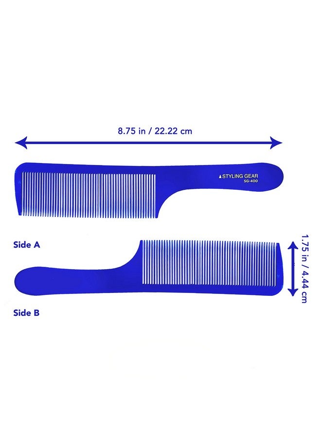 Styling Gear 400 Barber Combs Clipper Comb Cutting Combs Flexible Styling Blending Fades Mens Combs Flattop 2 Pcs. (Blue) - Image 3