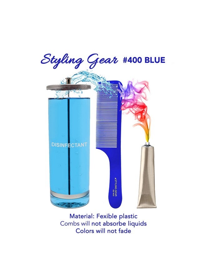 Styling Gear 400 Barber Combs Clipper Comb Cutting Combs Flexible Styling Blending Fades Mens Combs Flattop 2 Pcs. (Blue) - Image 4