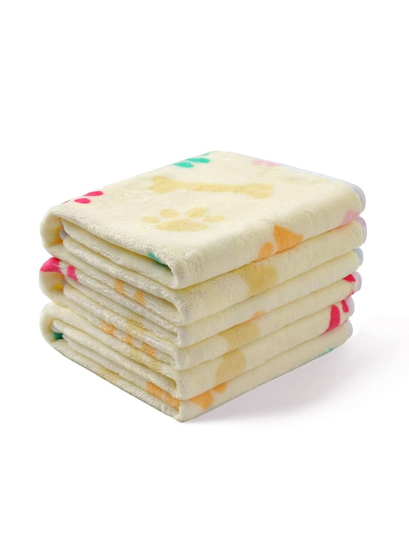 بطانية جرو، بطانيات للجراء، بطانيات للقطط الصغيرة، 1 عبوة 3 بطانيات للكلاب، بطانية من الفانيلا الناعمة الفائقة النعومة من الفانيلا للحيوانات الأليفة من الفانيلا للجرو الكلب الجرو القط، أصفر فاتح، من - Image 1