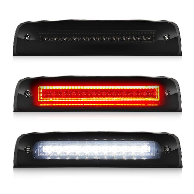 LESAUCE for Dodge RAM 3rd brake light High Mount Stop Light for 20092021 Dodge Ram 1500 2500 3500 4500 Laramie Cargo Light Red Flash Smoked Seal Foam Gaskets Roof for Pickup Truck