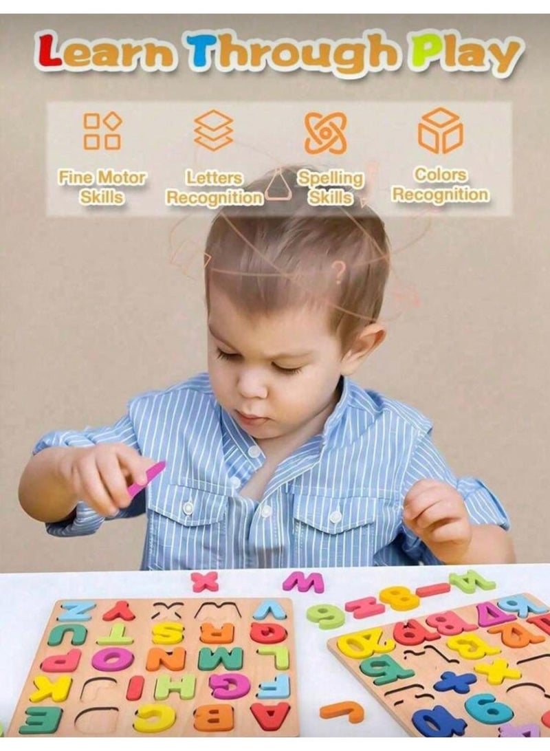 Wooden Alphabet, Puzzle Set for Toddlers | Montessori Educational Learning Toy for Ages 3+ - Image 2
