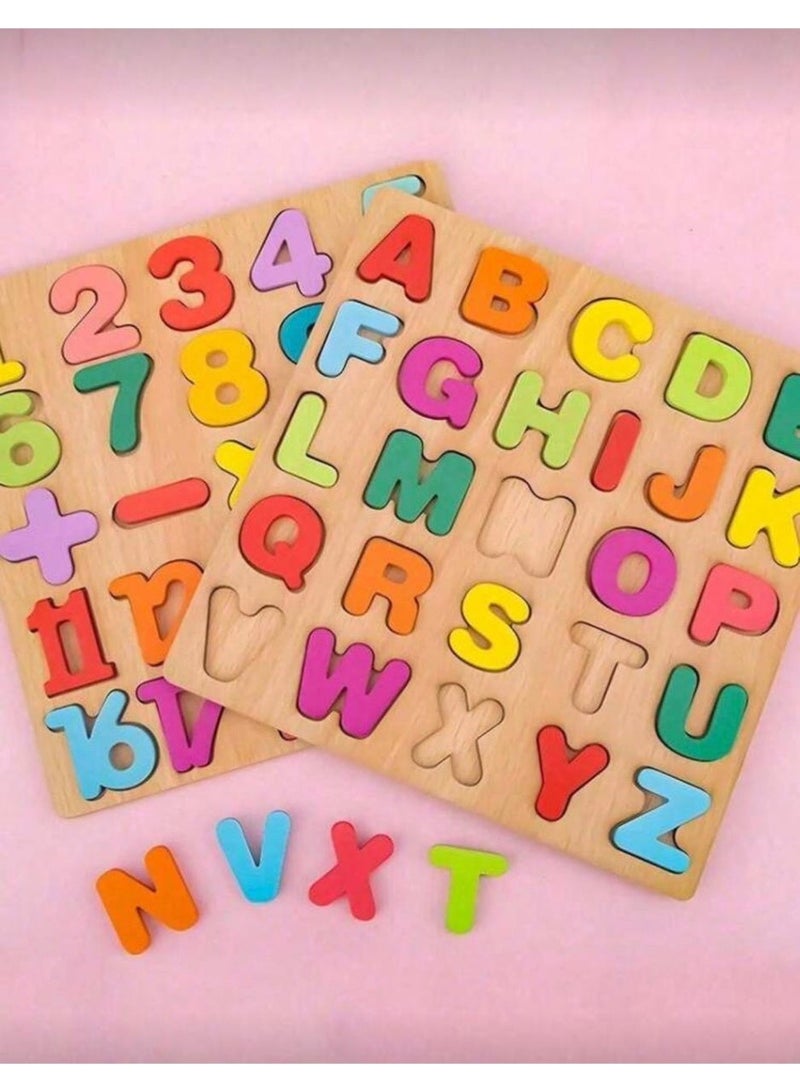 Wooden Alphabet, Puzzle Set for Toddlers | Montessori Educational Learning Toy for Ages 3+ - Image 1
