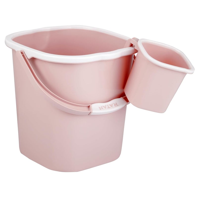 RATAN PLASTICWARE Premia Bucket 18L X 1 Mug 15L X 1 Diaso PinkLight Weight and Easy to CarryPerfect for Use in Bathrooms Kitchen Wet Utility Areas