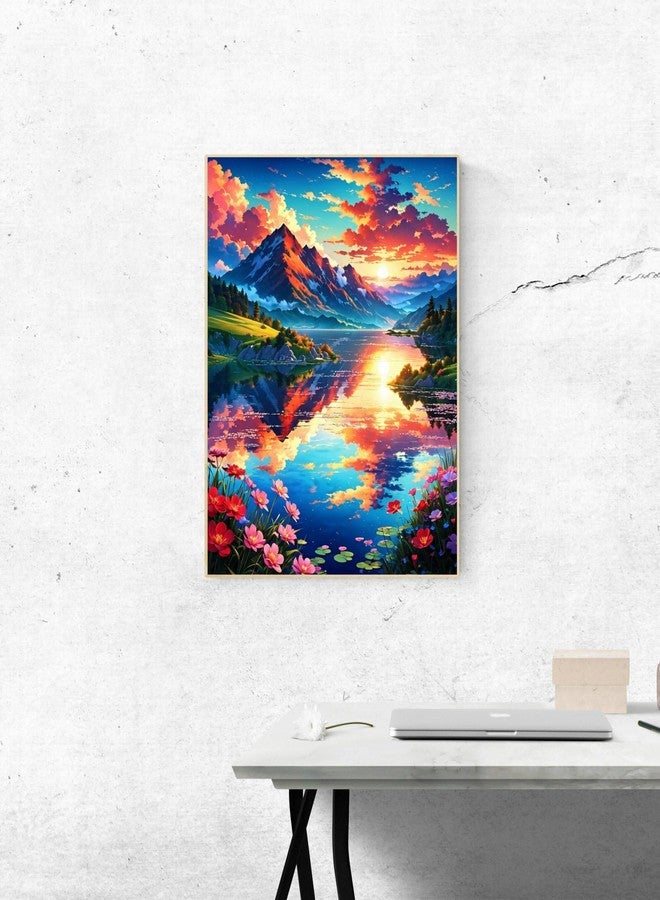 ldazao Mountain Paint By Numbers Kit For Adults Beginner Nature Adult Paint By Number Kits On Canvas Mountain Oil Painting Kit For Beginners Adults' Paint-By-Number Kits For Gift Home Wall Decor 16x20 Inch - Image 4