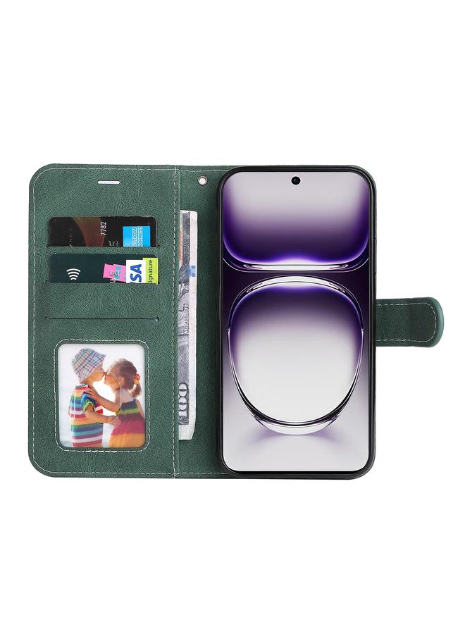 S-TOP Case For OPPO Reno12 5G Global Three Color Splicing Leather Phone Case - Image 4