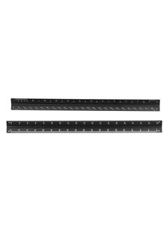 Thoraya 2Pcs Engineer Scale Set Black Imperial Aluminum Alloy Triangular Architects Scales Ruler  - Image 3