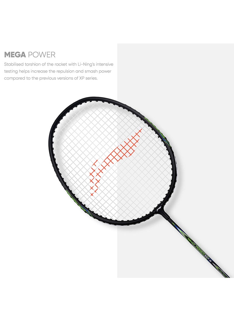 Mega Power 9 Aluminium Strung Badminton Racket with Full Racket Cover | For Beginners | 95 grams |Maximum String Tension - 24lbs