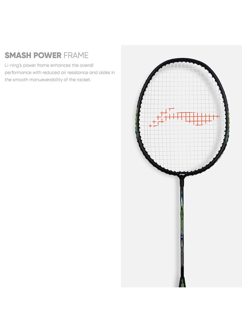 Mega Power 9 Aluminium Strung Badminton Racket with Full Racket Cover | For Beginners | 95 grams |Maximum String Tension - 24lbs