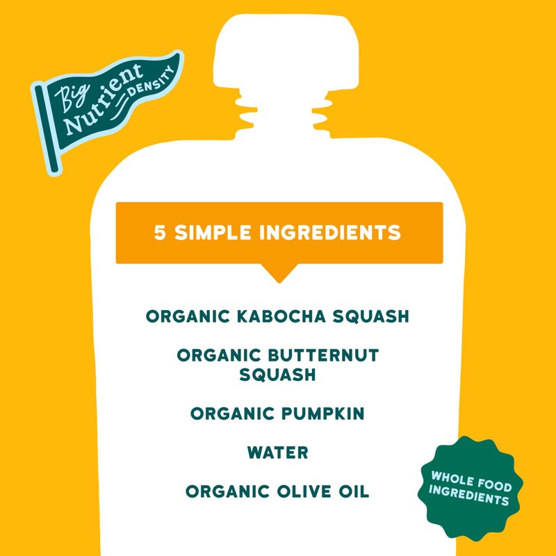 Serenity Kids 6+ Months Squash Veggie Baby Food Puree Pouches - BPA-Free & USDA Organic & Allergen Free - No Added Sugars - 3.5 Oz 12 Pack - Image 2